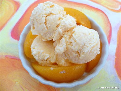 No Churn Peach Ice Cream Hi Cookery