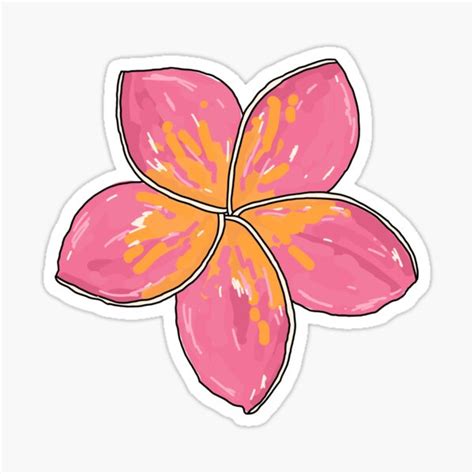 Pink Plumeria Sticker For Sale By Basiastachurska Redbubble