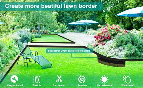 Yaobluesea Bordures Jardin Mm Thickness Pe Flexible Bordure Pelouse