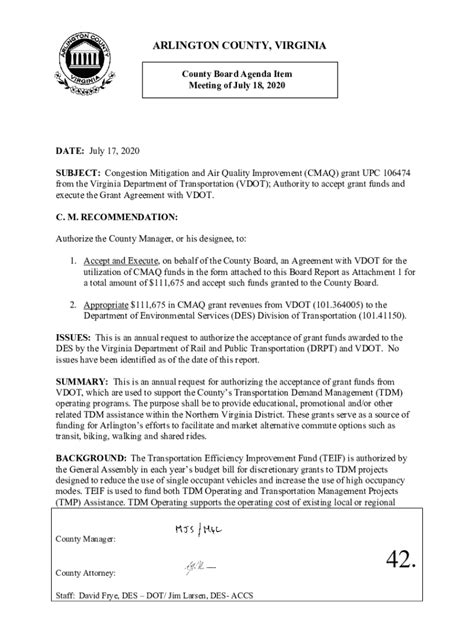 Fillable Online Subject Congestion Mitigation And Air Quality