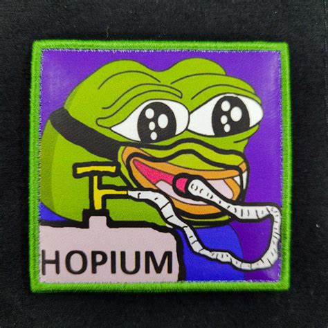 Meme Pepe Hopium Copium Velcro Morale Patch