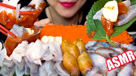 Tobiko Eggs Raw Flounder Dodari Sea Cucumber Sea Squirt Asmr Mukbang