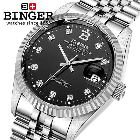 Switzerland Top Luxury Brand Binger Automatic Mechanical Sapphire Men S