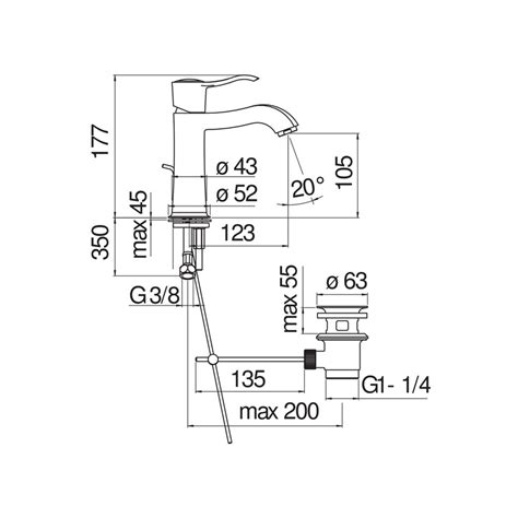 Nobili SI98118 1CR SOFÌ miscelatore monocomando per lavabo con scarico