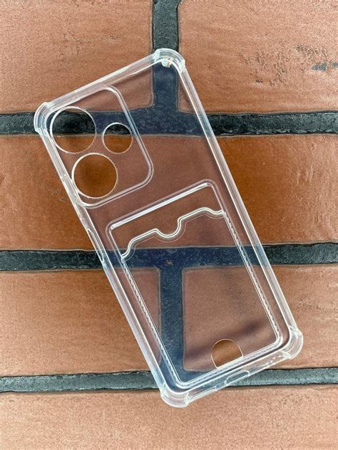 Чехол силиконовый усиленный прозрачный с карманом для карт на Infinix Hot i инфиникс хот