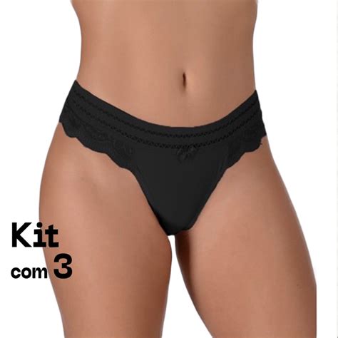 Kit Calcinha Fio Duplo Lingerie Feminina Sexy Barato Shopee Brasil