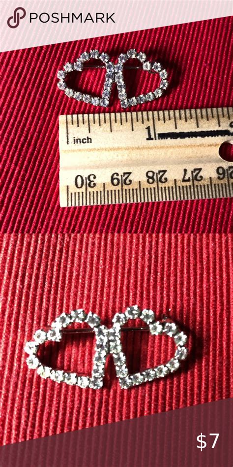 Rhinestone Double Heart Pin Heart Pin Double Heart Rhinestone