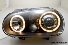 Angel Eye Scheinwerfer für VW Golf IV 2 Standlichtringe black R Look