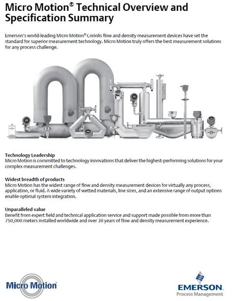 Micro Motion® Technical Overview And Specification Summary北京科耐信科技有限责任公司