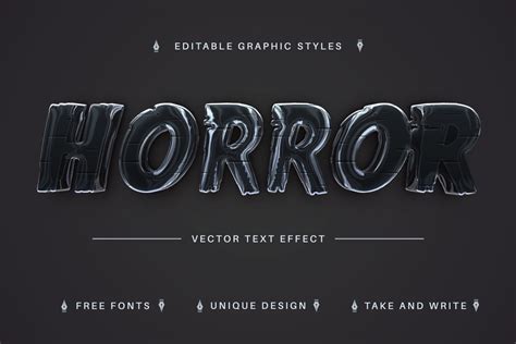 Horror Glass Editable Text Effect Font Style Crella