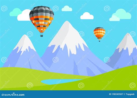 Clouds And Striped Hot Air Balloons Against A Blue Cloudy Sky Hot Air Balloon Festival Stock