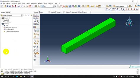 Analysis On Simple Supported Beam In Abaqus Youtube