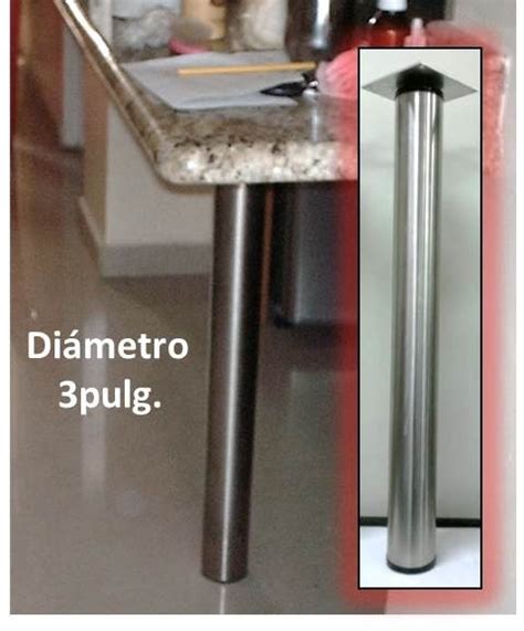 Pata Pedestal Pulg X Cm D Acero Inoxidable Para Meson Bs