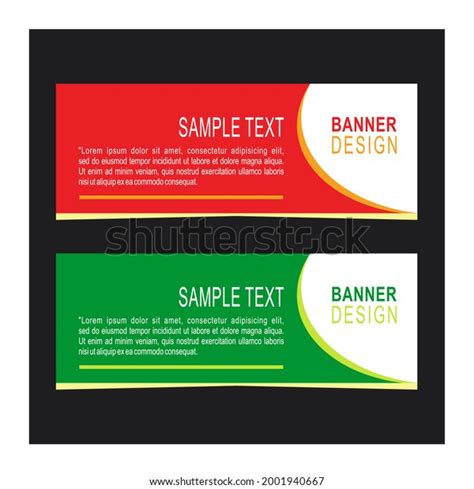 Horizontal Vector Abstract Banner Design Template Stock Vector (Royalty Free) 2001940667 ...