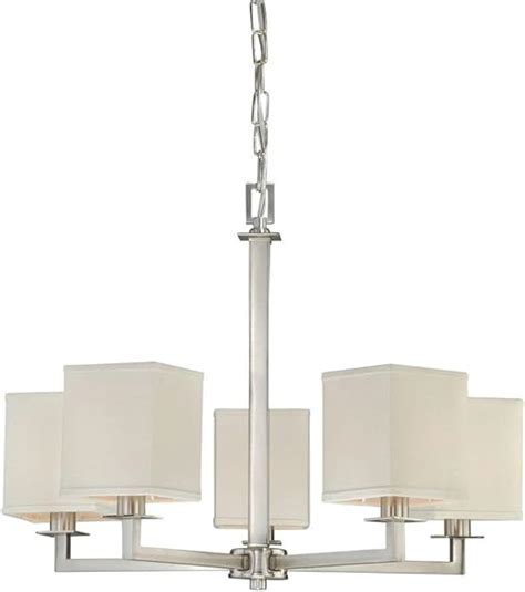 Hampton Bay Menlo Park 5 Light Brushed Nickel Chandelier Amazon