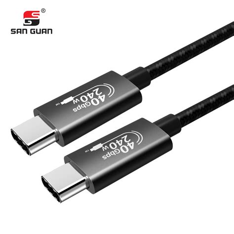 Pd240W USB4 Gen3 Cable USB C To Type C Cable 40gbps Fast Charging Data