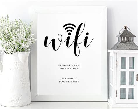Guest Wifi Sign Template - Printable Word Searches