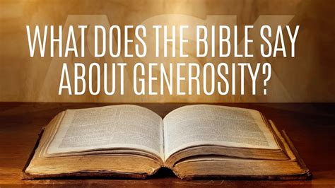 What Does The Bible Say About Generosity Youtube