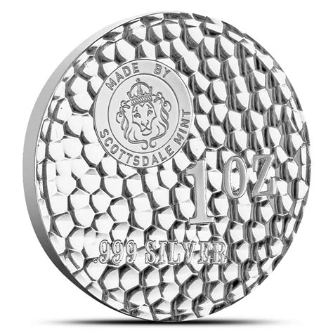 1 Oz Silver Tombstone Hammered Round Scottsdale Mint Provident Metals