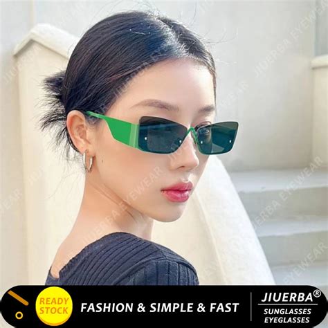 Jiuerba Vintage Fashion Half Rim Sunglasses Y K Metal Cat S Eye