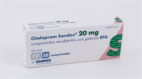 Citalopram Sandoz Efg 20 Mg 28 Comprimidos Recubiertos Farmacéuticos