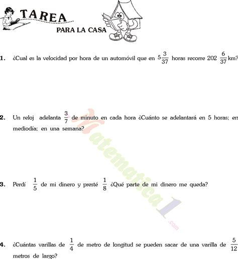 Problemas Con Fracciones En Razonamiento Matematico De Sexto De