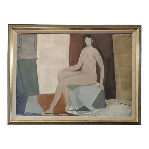 Mid Century Modern Hannah Vintage Figurative Nude Oil Painting Framed In 2024 Painting Oil
