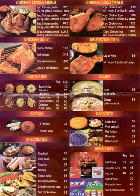 El Pollo Loco Menu Menu For El Pollo Loco Mall Of Asia Complex Moa