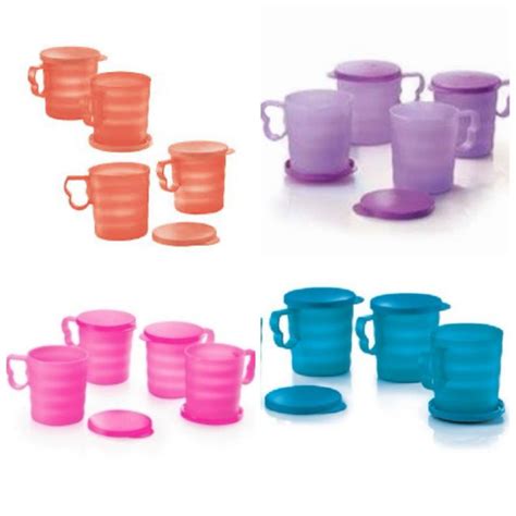 2068 Tupperware Blossom Mugs Blossom Mug With Sealcawan 350ml Cawan