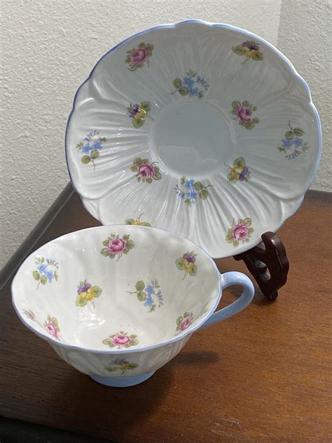Shelley Bone China Fluted Teacup and Saucer - Etsy