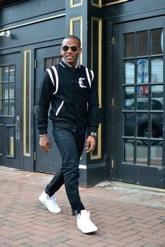 black  white varsity jacket outfits  men  ideas outfits