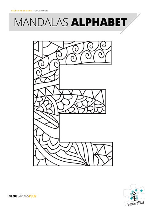 Lettre Alphabet A Colorier Alphabet Alphabet Mandala En Chubby Markers