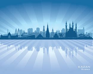 Kazan Russia City Skyline Silhouette Vector Image Vector Images Over