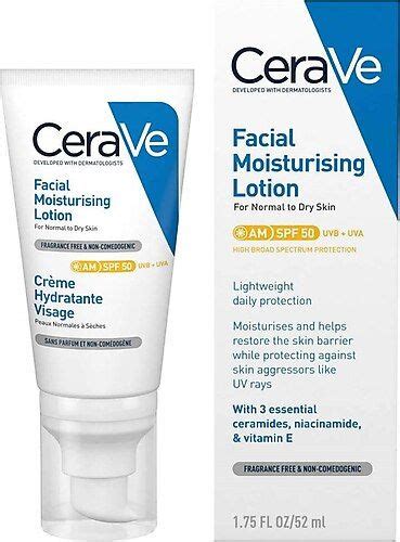Крем для лица CeraVe SPF 50 для нормальной и сухой кожи 52 мл - купить ...