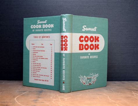 Sunset Cook Book Of Favorite Recipes 1949 Vintage Cookbook Teal And