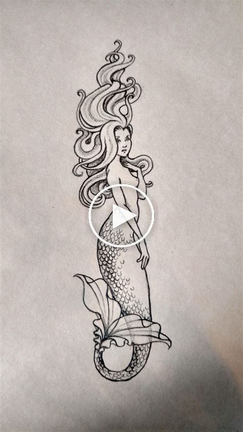 Romantic Mermaid In 2020 Mermaid Tattoos Mermaid Sketch Mermaid Tattoo