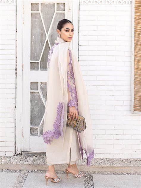 Lilac Dream - Off-White Canvas with Lilac Sequins & Dupatta – Caia