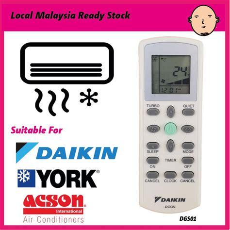 Daikin York Acson Air Cond Aircond Air Conditioner Remote Control