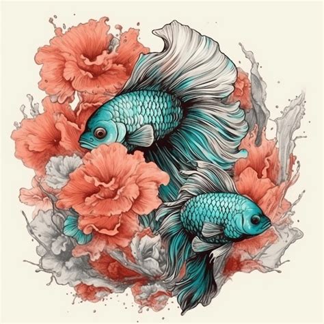 Premium Photo | Watercolor painting of betta fish