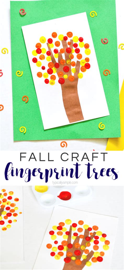 Fall Fingerprint Trees Craft Typically Simple