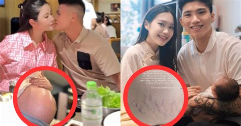 Cách hai nàng WAG hot nhất làng bóng đá khoe vết rạn khi mang bầu Chu Thanh Huyền xúc động