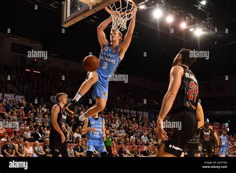 Finn Delany Of The Breakers Slam Dunks During The Round Nbl Match