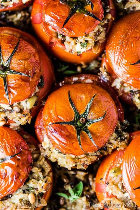 Mediterranean Stuffed Tomatoes With Rice The Endless Meal®