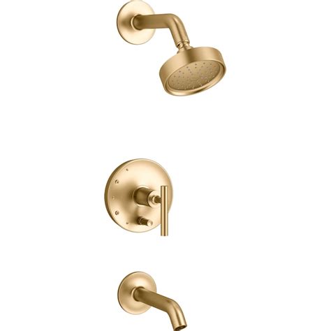 Kohler Purist Vibrant Brushed Moderne Brass 1 Handle Single Function Round Bathtub And Shower