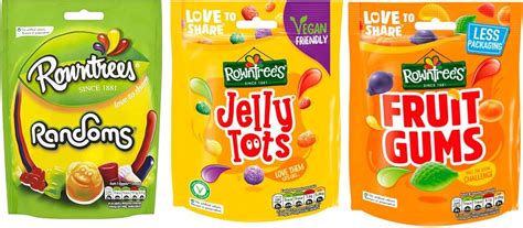 Rowntrees Fruit Gums Jelly Tots And Randoms For Sharing 150g Pouches X