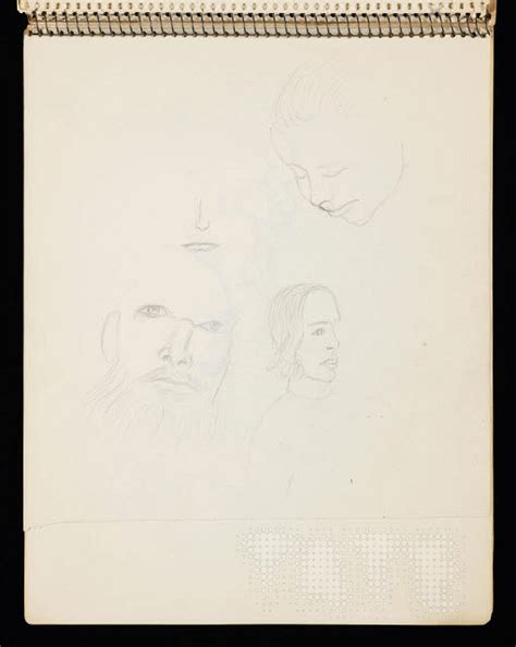 Sketchbook 3 Sketch Of Male Nude From The Front With Outstretched Arms And Smaller Sketch Of