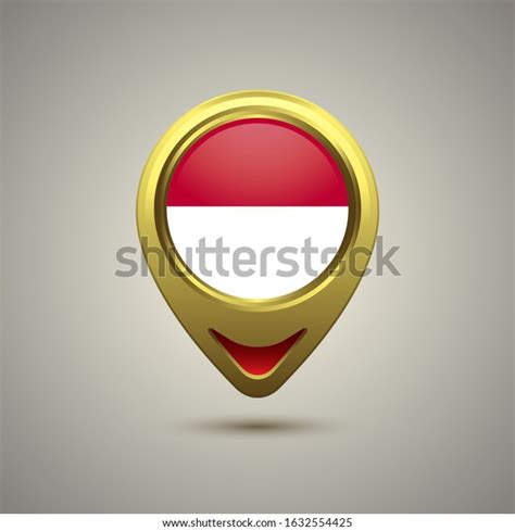 Gold Map Pin Circle Flag Design Stock Vector Royalty Free 1632554425