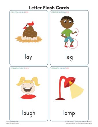 Letter L Flashcards | PrimaryLearning.Org