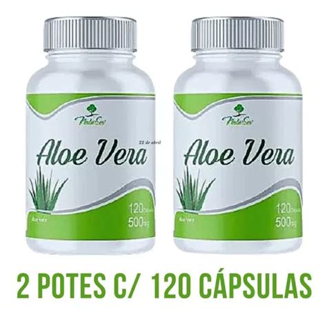 Kit 2 Aloe Vera Babosa 500mg 240 Cápsulas Parcelamento sem juros