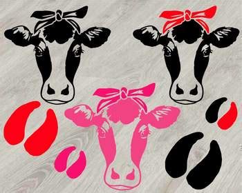 Cow Head Whit Bandana Silhouette Svg Clipart Cowboy Western Farm Milk S